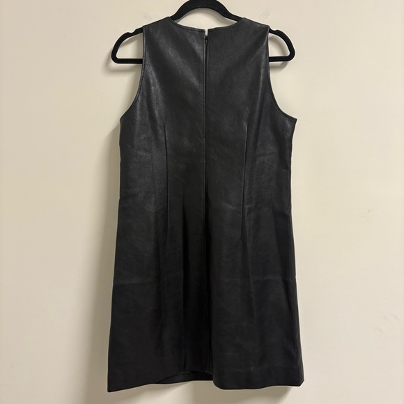 NWT J Crew Factory Black Faux-leather shift dress Size 8 - Picture 7 of 7